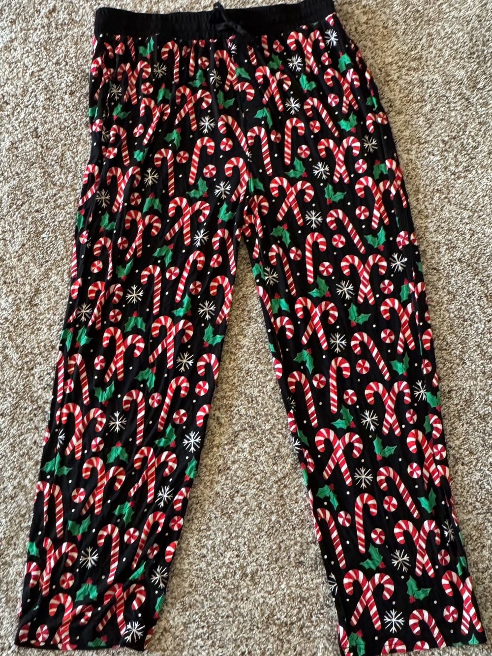 Little Sleepies Candy Cane Holiday Pajama Pants - Black/Red/Green